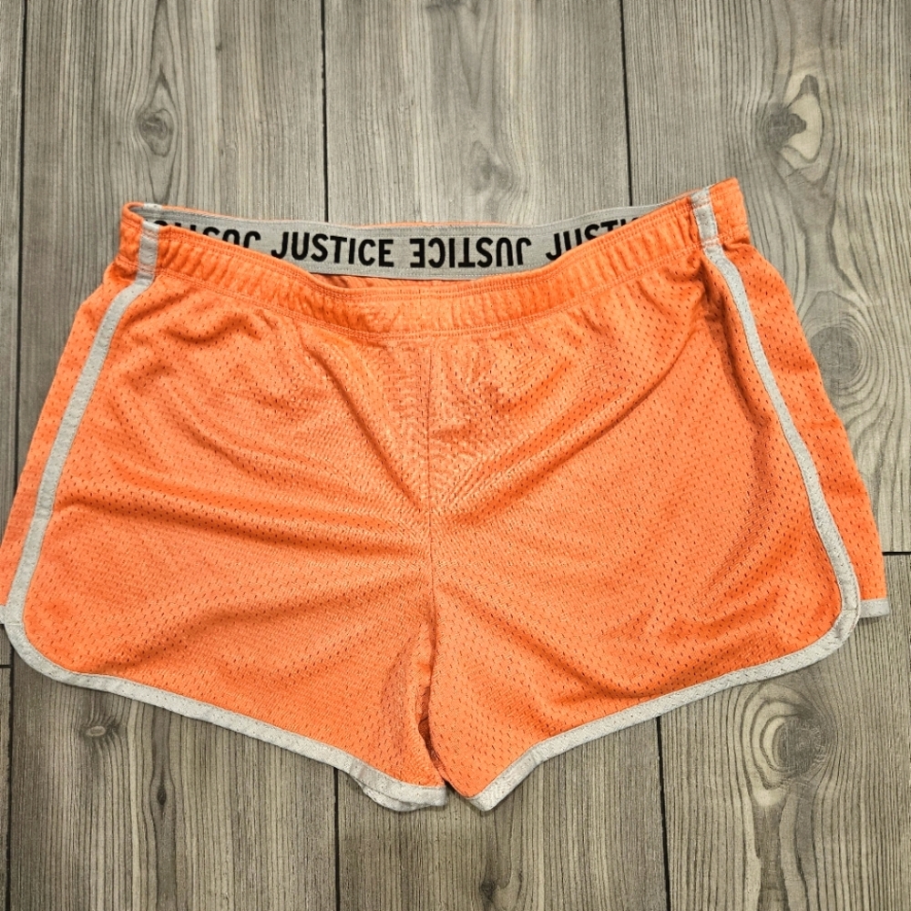 Justice size 18 pink and grey sports shorts Justice Youth Young Adult! 6-12yrs